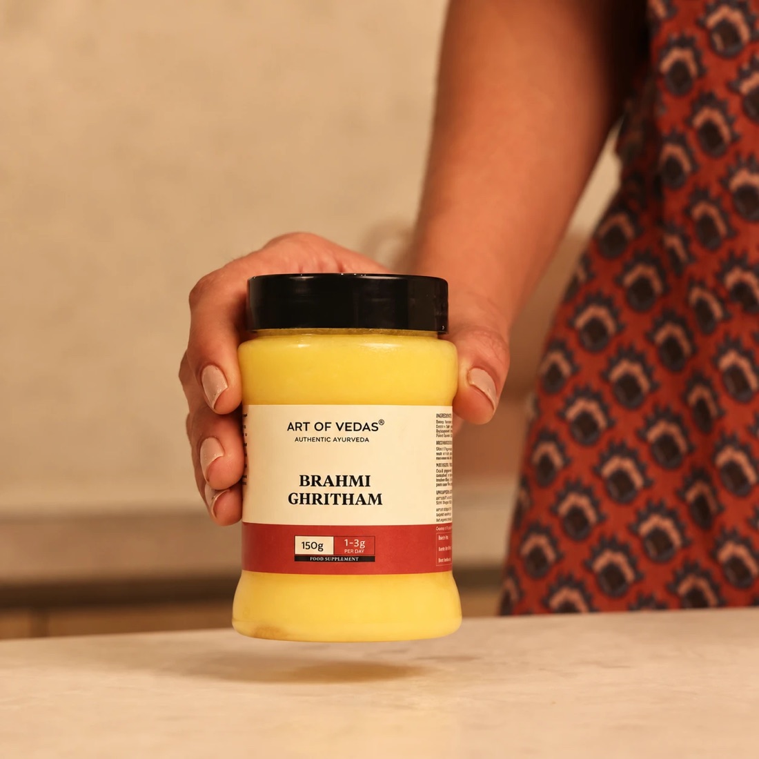Art of Vedas Brahmi Ghritham in vasetto da 150 g, ghee ayurvedico classico cotto lentamente con il metodo Sneha Paka