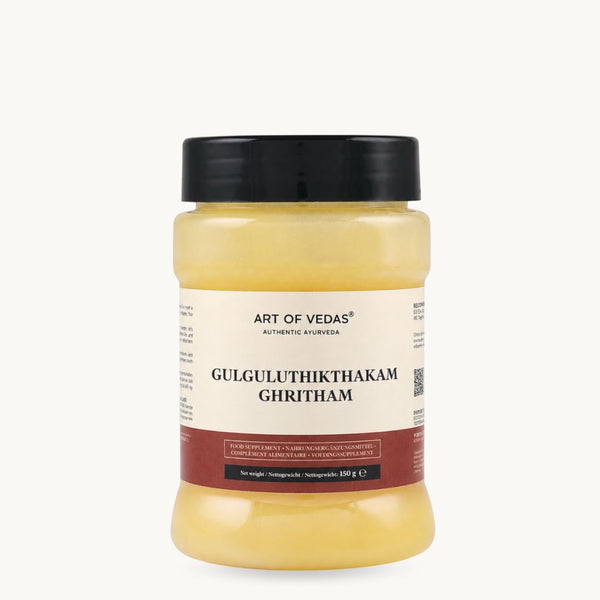 Art of Vedas Gulgulu Thikthakam Ghritham, ghee ayurvedico classico: Guggulu, curcuma, zenzero. Vasetto da 150 g