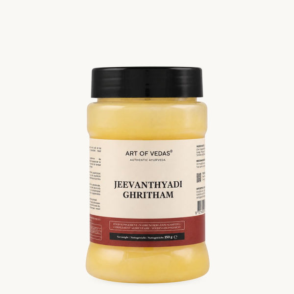 Art of Vedas Jeevanthyadi Ghritham, ghee ayurvedico classico: Ashwagandha, Haritaki, aneto. Vasetto da 150 g