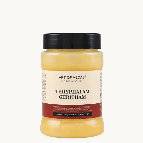Art of Vedas Triphala Ghritham, ghee ayurvedico classico: Haritaki, Amla, Bibhitaki. Vasetto da 150 g